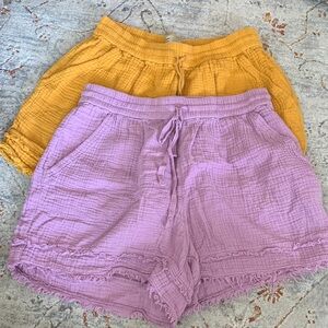 Anthropologie Saturday Sunday Women's Yellow and Purple Shorts
